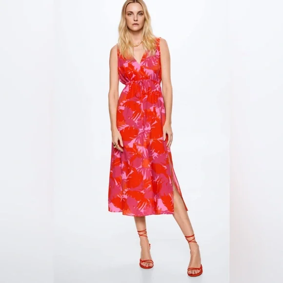 mango flowy printed dress MANGO TEEN - Flowy printed dress charcoal - L